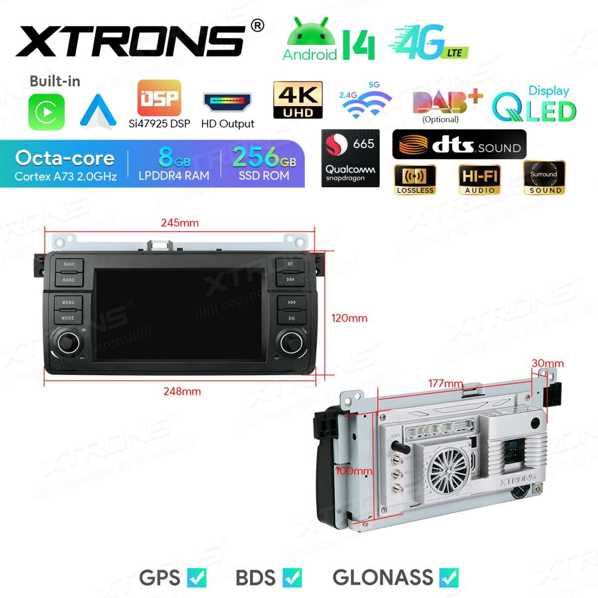 Xtrons IQ7446IBUS | BMW | E46 MG ZT | Android 13 | SD 665 | 8GB