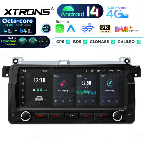Xtrons PX8446BLHGS | BMW 3er E46 | 8,8" | Android 14 | 4GB RAM | 64GB ROM