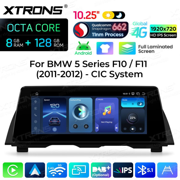 Xtrons | QBBH14CIB12FV | BMW 5er F10 | CIC | Snapdragon | 8 GB RAM | 128 GB | 10,25 Zoll
