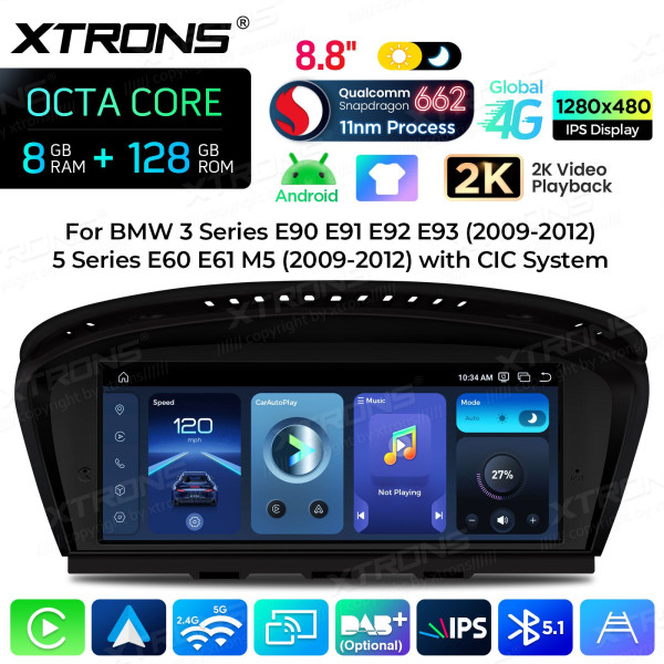 Xtrons | QBBH8460CI | BMW 3er E90 / 5er E60 | CIC | Snapdragon | 8 GB RAM | 128 GB | 8"