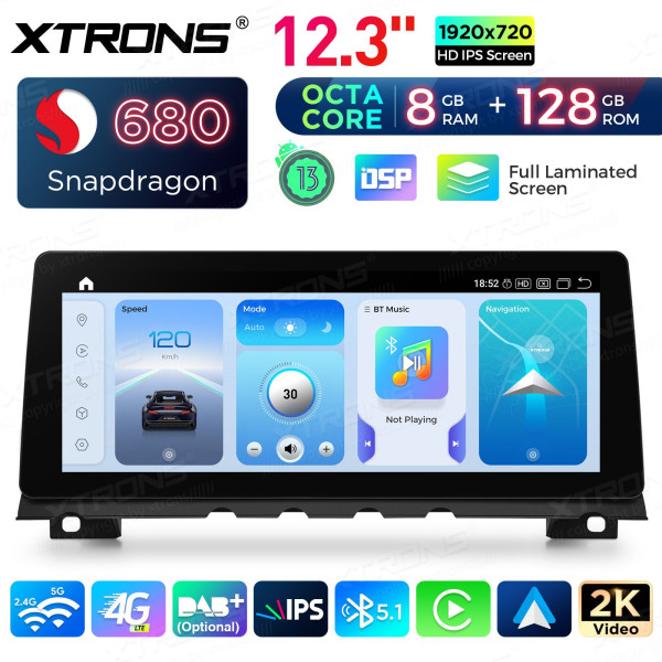 Xtrons | QGB24NB12SV | BMW 7er F01 | NBT | Android 14 | Snapdragon 680 | 8 GB RAM | 128 GB | 12,3"