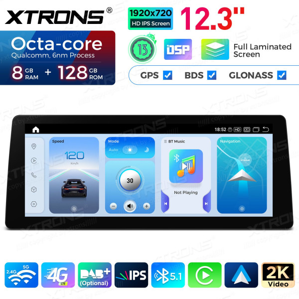 Xtrons | QGB24CIB12E92 | BMW 3er E90 | CIC | Android 14 | Snapdragon 680 | 8 GB RAM | 128 GB | 12,3"