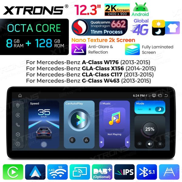 Xtrons | QBMH2445 | Snapdragon | 8 GB RAM | 128 GB | 12,3"