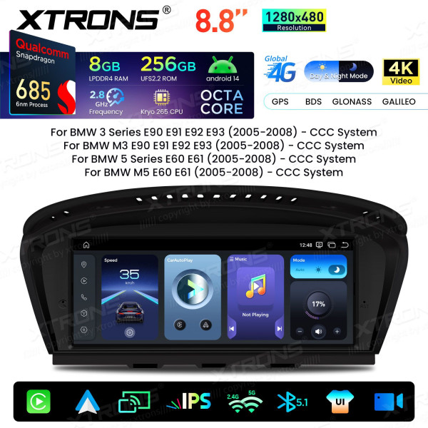 Xtrons QWBX8460CC BMW | E6x | E9x | CCC Android 14 | SD 685 | Octa Core | 8 GB RAM | 256GB