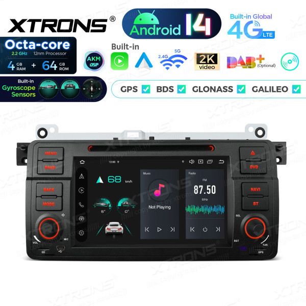 Xtrons PX7446BGS | BMW 3er E46 | Android 14 | 4GB RAM | 64GB ROM