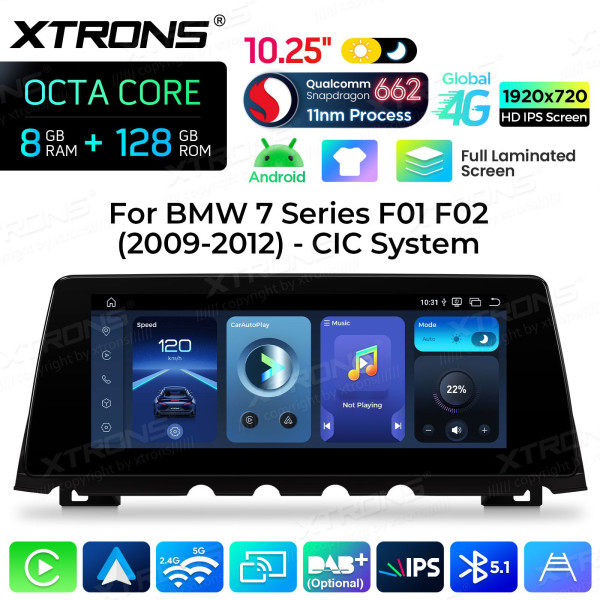 Xtrons | QBBH14CIB12SV | BMW 7er F01 | CIC | Snapdragon | 8 GB RAM | 128 GB | 10,25"
