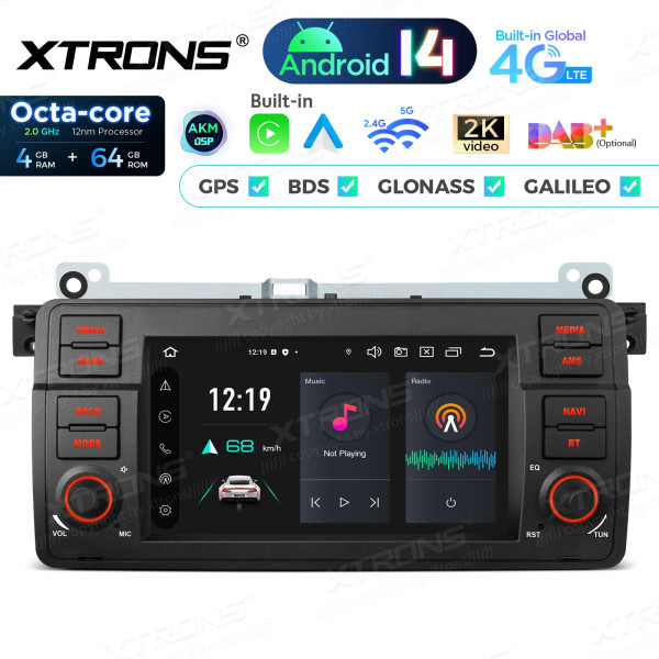Xtrons PX7446BL | BMW 3er E46 | Android 14 | 4GB RAM | 64GB ROM