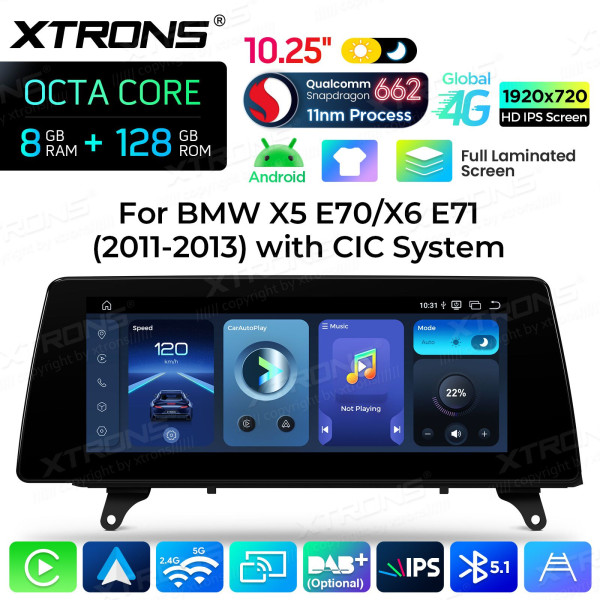 Xtrons | QBBH14CIB12X5L | BMW X5 E70 | CIC | Snapdragon | 8 GB RAM | 128 GB | 10,25 Zoll