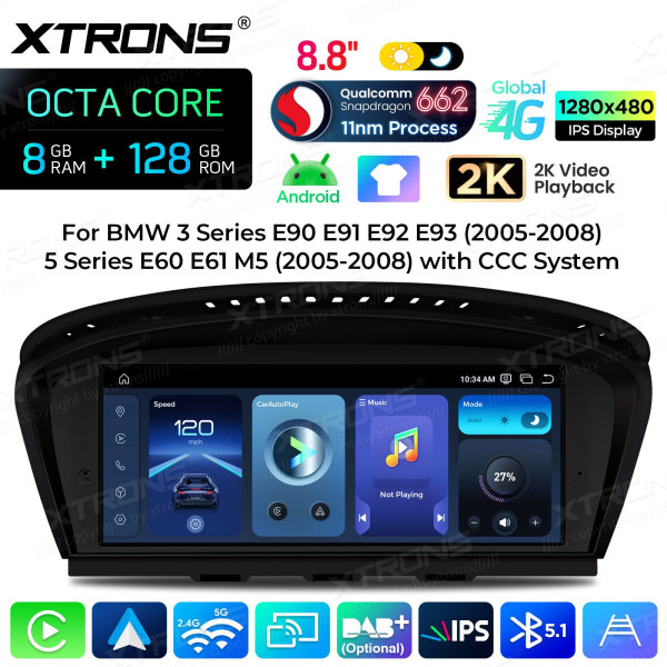 Xtrons | QBBH8460CC | BMW 3er E90 / 5er E60 | CCC | Snapdragon | 8 GB RAM | 128 GB | 8"
