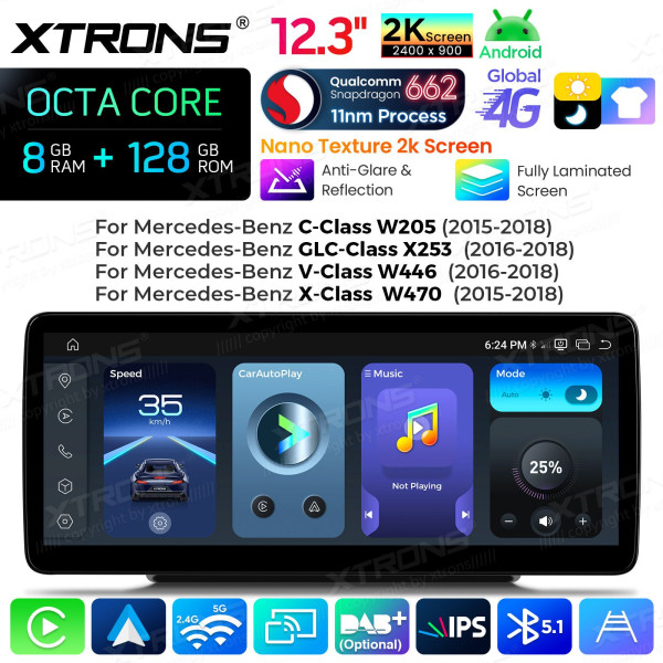 Xtrons | QBMH2450M12C5 | Snapdragon | 8 GB RAM | 128 GB | 12,3"
