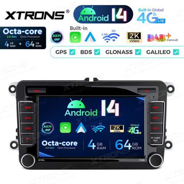Xtrons | PX74MTVL | VW/Skoda/Seat | Android 14 | 4 GB RAM | 64 GB | 7"