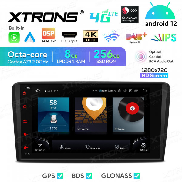 Xtrons Autoradio IQ82A3AP | Audi A3 8P | Android 12 | 8 GB RAM 256 GB ROM