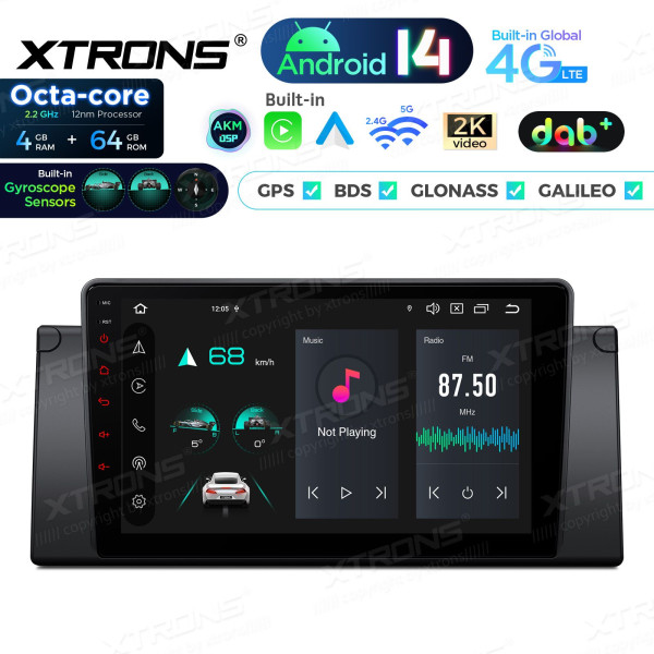 Xtrons | PXP9439BGDAB | BMW 5er E39 / 7er E38 | Android 14 | 4 GB RAM | 64 GB | 9"