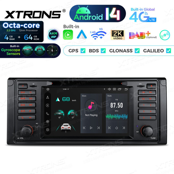 Xtrons PX7439BGS | BMW 5er E39 | Android 14 | 4GB RAM | 64GB ROM